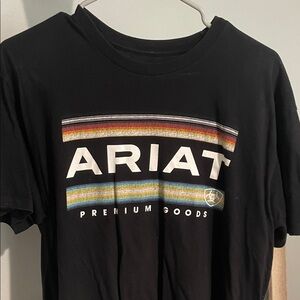 Ariat Black T-Shirt with Striped Logo